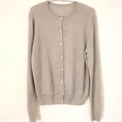 無印良品 ウールシルクカーディガン M ベージュ 薄手 春秋　小穴あり