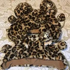 ミニーマウス ヒョウ柄キャップ2個セット