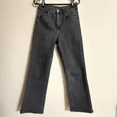 H&M straight high waist ブラック デニム