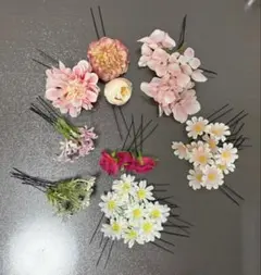 花の髪飾りセット(Uピン・造花)