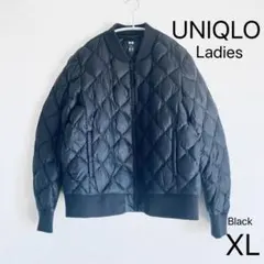 UNIQLO ウルトラライトダウン ダイヤキルトリブブルゾン ma-1 XL 黒のサムネイル