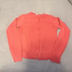 コーラルピンク 長袖カーディガン