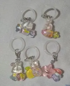 めじるしアクセサリー 5点セット かわいい リボン キャンディ うさぎ　星　くま