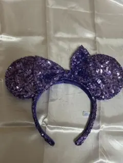ミニーちゃん紫色スパンコールカチューシャ