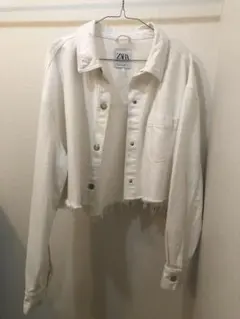 ZARA ジャケット ホワイト ショート丈 カジュアル