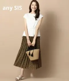 any SIS ブラウジングスリットTシャツ