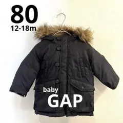 GAP ダウン　コート　80 フード付き　ブラック　美品