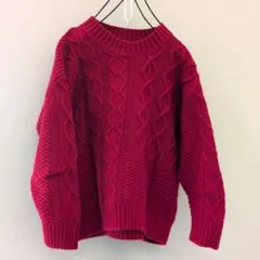 BREEZE 赤 ケーブルニット セーター