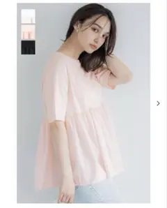coca クルーネックドッキングカットソー ライトピンク M