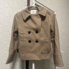 ベージュ ダブルブレスト コート　ef-de