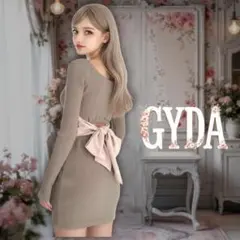 ジェイダ　美シルエット♡ リブワンピース 長袖 リボン付き　秋冬　タイトミニ