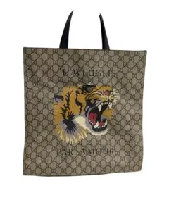 GUCCI TIGER 花柄 トラ 花 プリントノベルティ トートバッグ ラスト