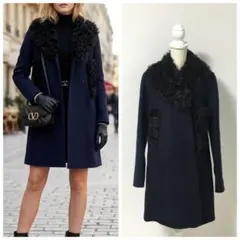 近年美品　VALENTINO ヴァレンティノ　ファー　アンゴラウール　コートのサムネイル