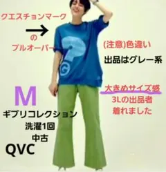 QVCギブリコレクション五～七分袖プルオーバー Mサイズ感大きめ中古1回洗濯