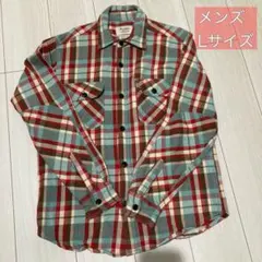 【1度着用のみ】ALCARZA メンズ ヘビーネルシャツ チェック柄 Lサイズ