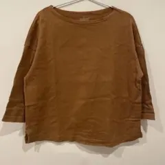 無印良品 ブラウン 五分袖 Tシャツ M-L
