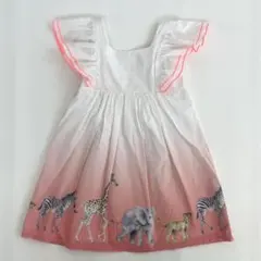 H&M キッズ ワンピース 110 動物柄 フリル 夏 コラボ