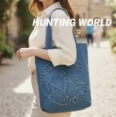 HUNTING WORLD ハンティングワールド デニム トートバッグ　ブルーのサムネイル