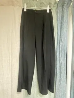 guブラック ワイドパンツ ゴムウエスト