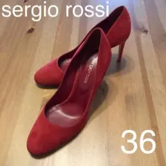Sergio Rossi セルジオロッシ 36 赤のスエードパンプス