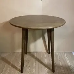 【にゃんか様】木製ダイニングテーブル 円形 ダークブラウン