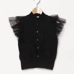 チュールフリルニット