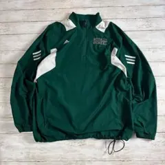 adidas クーガーサッカー 刺繍ナイロンXL ハーフジップゆるダボメンズ古着