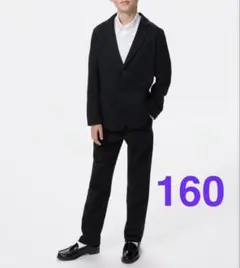 【160】ユニクロ　ジャージージャケットパンツセットアップ/フォーマル
