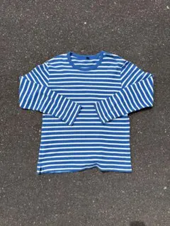 00s old uniqlo ボーダー ロンT L レイヤード 青 白 y2k