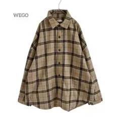 WEGO チェック柄 ウール混 シャツジャケット 長袖 メンズ L