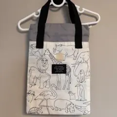 動物イラスト シューズバッグ 上履き袋