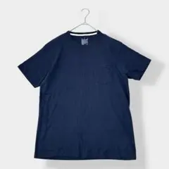 無印良品 良品計画 MUJI クルーネック コットン 半袖Tシャツ ネイビー L
