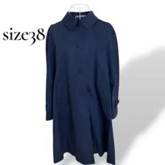 セオリーリュクス ステンカラーコート スプリングコート 38 ネイビー Aライン