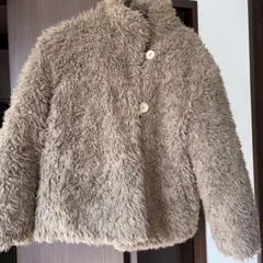 ベージュ フリースジャケット キッズ