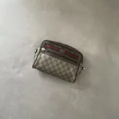 グッチ PVC レザー バッグ GG スプリーム シェリーライン ブラウン