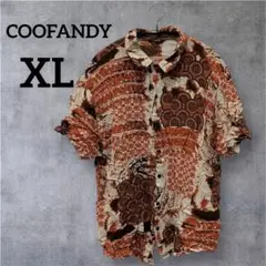 一点物✨COOFANDY【XL】半袖 パターン柄シャツ 男女兼用