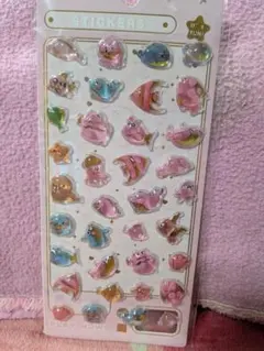 海の生き物　ボンボンドロップ　うるちゅる3Dシール