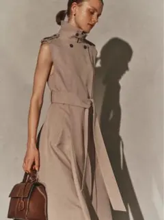 【fu】L'Or Sleeveless Coat Dress トレンチ L'or Sleeveless Coat Dress グレー ロル L'Or ロル Sleeveless