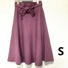 リボン付き大人可愛いフレアスカート　S
