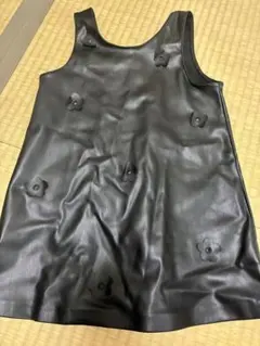 ZARA レザー ノースリーブワンピース 花柄 春夏秋冬