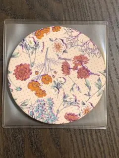 【新品マニプリ】ノベルティ　特製花柄ミラー　直径7.5cm