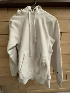 Champion ホワイト フード付きパーカー