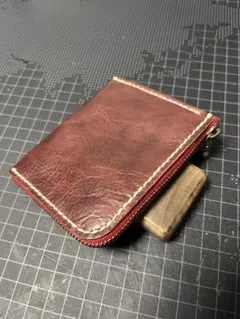 No.21 L字ファスナー財布　牛本革　ハンドメイド　財布