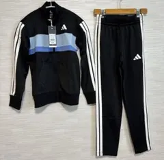キッズアディダスadidas ジャージ　上下セットセットアップ　140 ブラック