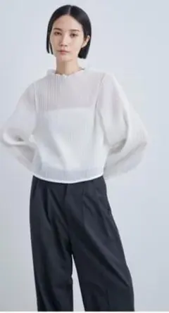 美品 MIESROHE ブラウス シースルー プリーツブラウス 2025SSのサムネイル