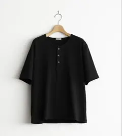 Regen Glanz ヘンリーネック ワッフルTシャツ ブラック - メルカリ
