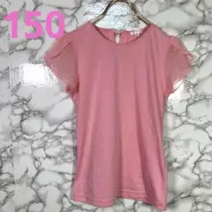 タグ付　a.v.v　（150）　シフォンフリルスリーブTシャツ　ピンクのサムネイル