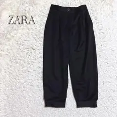 ザラ　ワイドパンツ　ブラック　EUR S ストレッチ　M相当　ゆったり
