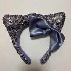 紫色 スパンコール カチューシャ