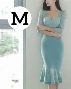 綺麗なシルエット レディース ワンピース M レース　パーティー☆ナイトドレス